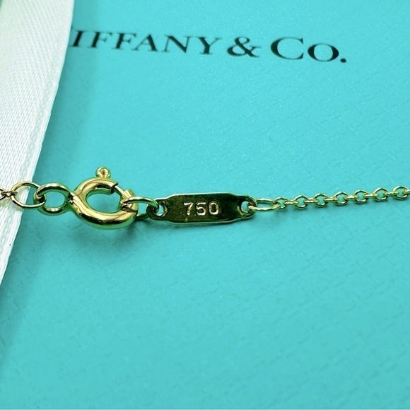 $5,500 Tiffany & Co. 0.62 CTW Diamond Heart Necklace 24” in Yellow Gold - Picture 9 of 12